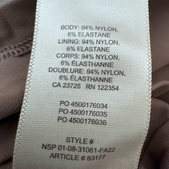 Babaton Contour Mock Neck Taupe Sleeveless Mini Dress Neutral Stretchy Aritzia - Picture 6 of 8